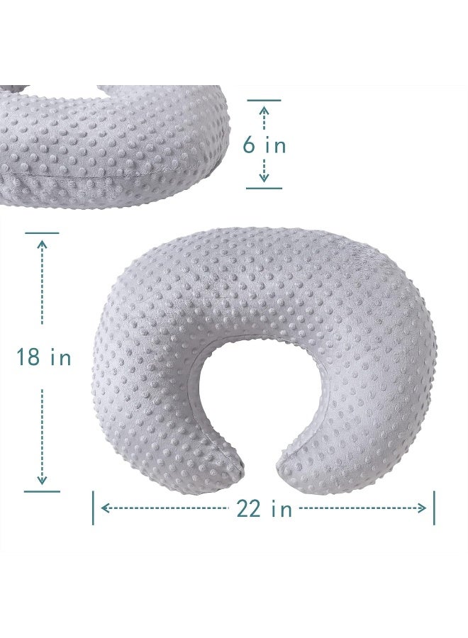 QUENESS Nursing Pillow and Positioner, Breastfeeding, Bottle Feeding, Baby Sitting Support with Removable Ultra Soft Cover, Tummy Time Support for Baby Boys and Girls (Gray) - Image 5
